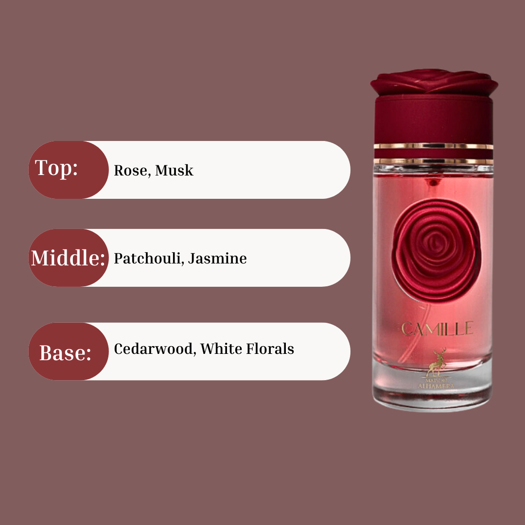 Camille Eau de Parfum Spray for Women 100ml by Maison Alhambra Long-Lasting Elegant & Feminine Fragrance