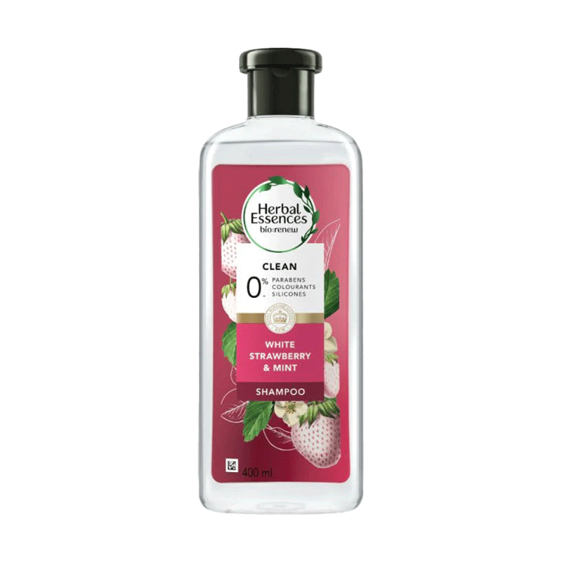 Herbal Essences Clean White Strawberry & Sweet Mint Shampoo 400ml – Refreshing Shampoo for Clean, Soft & Shiny Hair