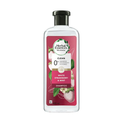 Herbal Essences Clean White Strawberry & Sweet Mint Shampoo 400ml – Refreshing Shampoo for Clean, Soft & Shiny Hair