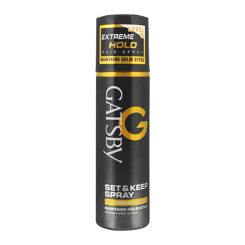 Gatsby Set & Keep Extreme Hold Hair Spray 66ml – Strong Hold Long Lasting Hair Styling Spray for Men Frizz Control & All Day 