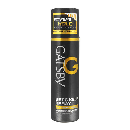 Gatsby Set & Keep Extreme Hold Hair Spray 66ml – Strong Hold Long Lasting Hair Styling Spray for Men Frizz Control & All Day 