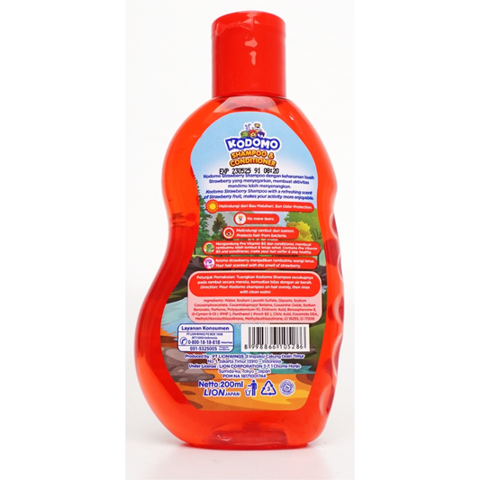 Kodomo Strawberry Antibacterial Shampoo & Conditioner For Kids 200ml