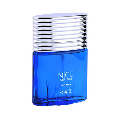 Sapil Nice Feelings Blue Eau de Toilette for Men 75ml - Long Lasting Fresh Aquatic Masculine Fragrance Perfume with All Day C