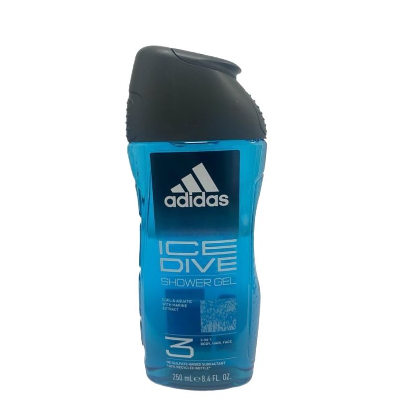 Adidas Ice Dive 3-in-1 Body, Hair & Face Wash Shower Gel 250ml