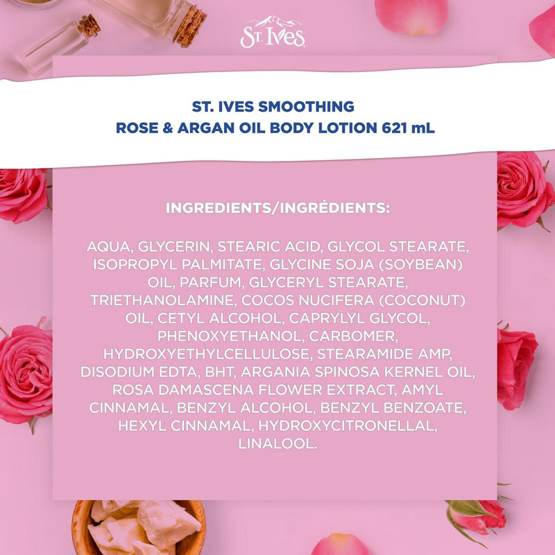 St. Ives Smoothing Body Lotion Rose & Argan Oil 621ml