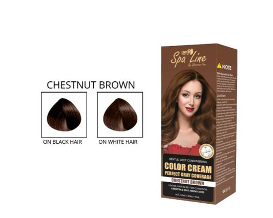 Glamorous Face by Spa Line Hair Color Cream Perfect Gray Coverage (Chestnut Brown)