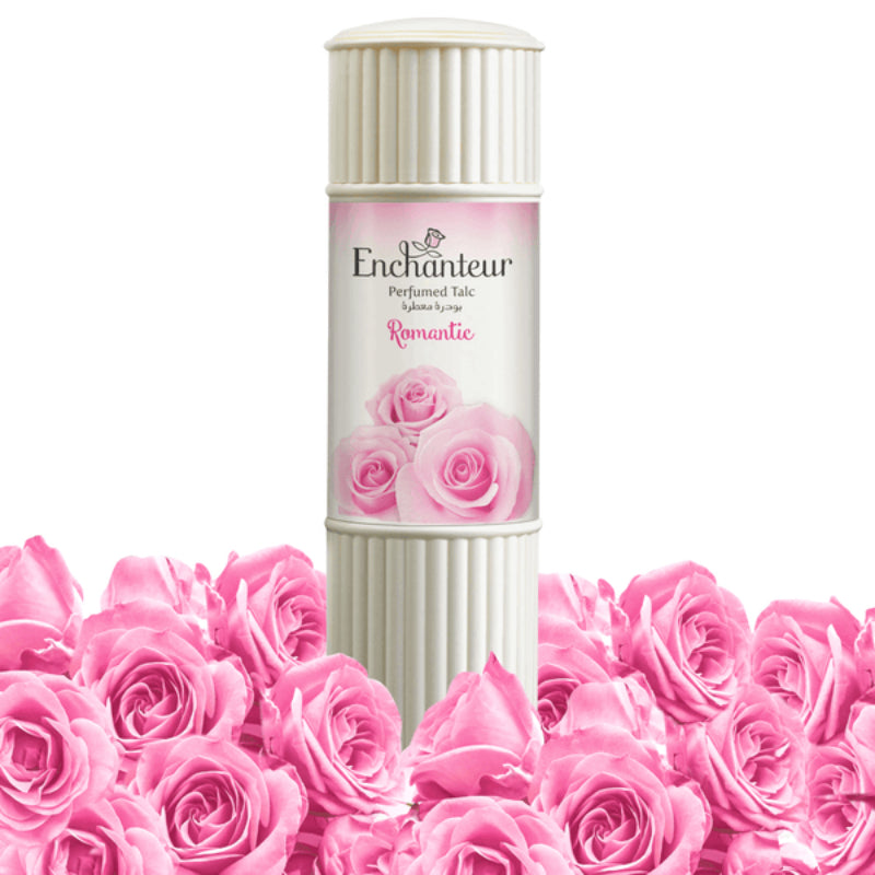 Enchanteur Romantic Perfumed Talcum Powder 250g - Long Lasting Floral Fragrance Body Powder for Soft, Smooth & Fresh Skin Odo