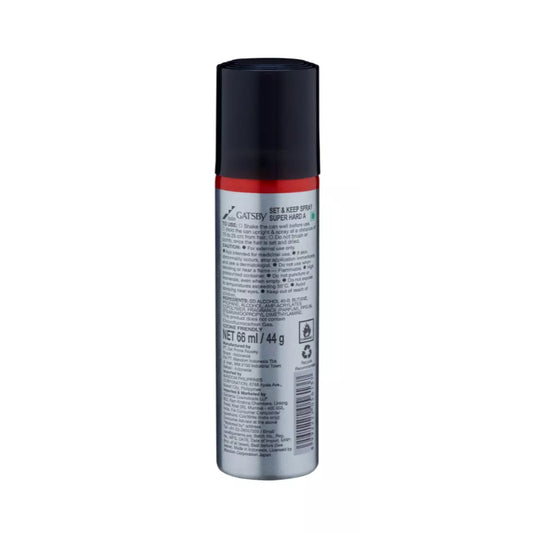 Gatsby Set & Keep Super Hard Hair Spray 66ml - Ultra Strong Hold Finishing Spray for Long Lasting Style Control, Anti Frizz &