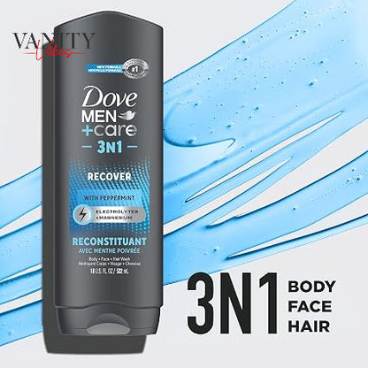 Dove Men+Care 3N1 Recover with Peppermint Bodywash, Face wash + Hair Wash 532-ml