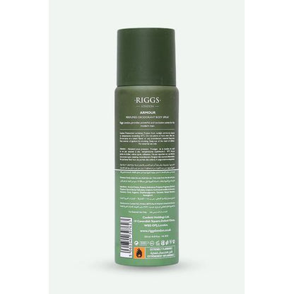 Riggs London Armour Perfumed Deodorant Body Spray 250ml Long-Lasting Bold & Masculine Fragrance