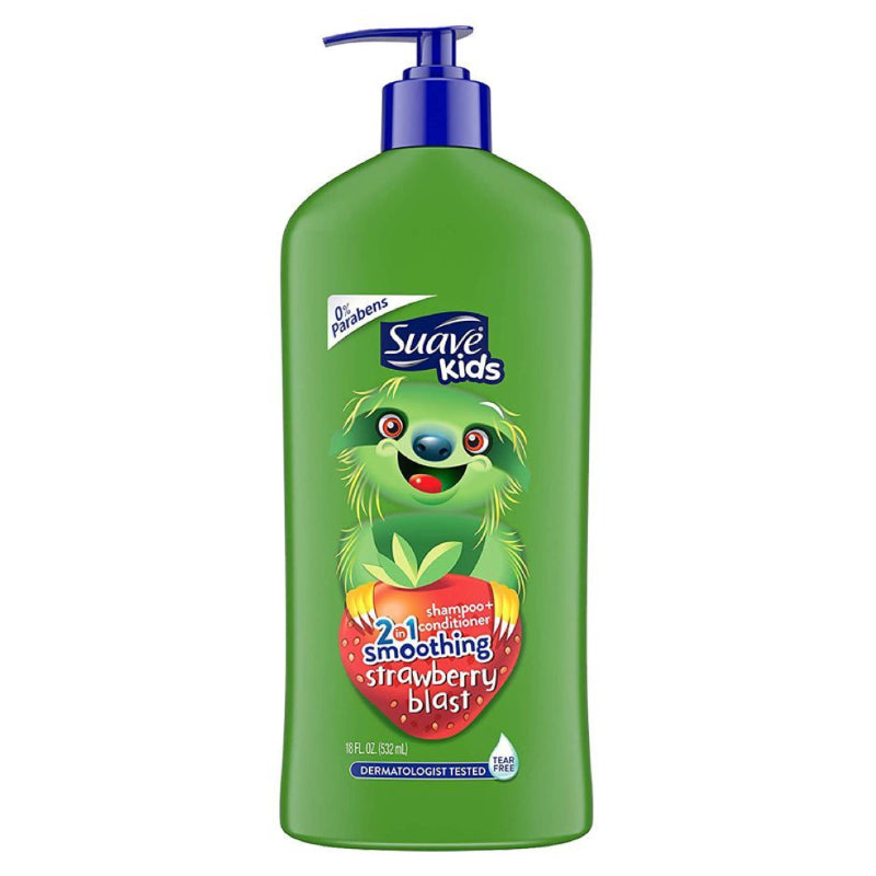 Suave Kids 2 In 1 Shampoo + Conditioner Smoothing Strawberry Blast 532ml