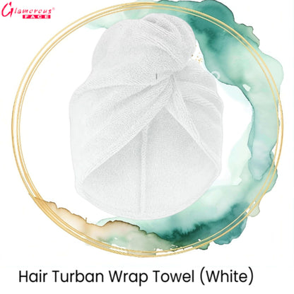 Glamorous Face Hair Turban Wrap Towel (White)