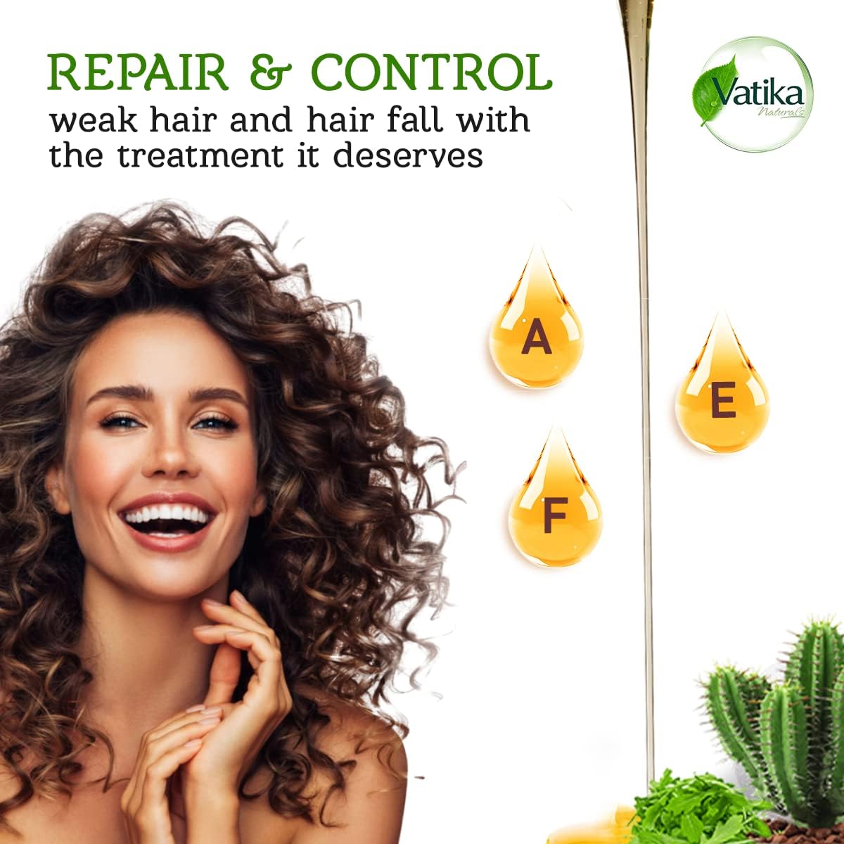 Vatika Naturals Cactus & Gergir Hair Fall Control Oil Replacement 200ml