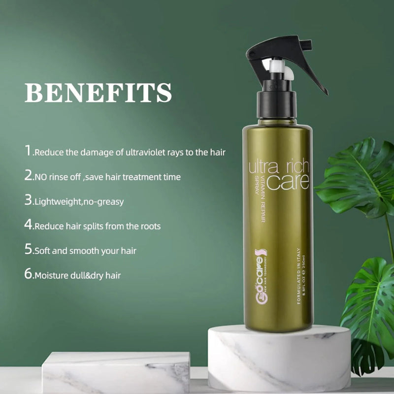 GOCARE Vitamin Repair Heat Protection Hair Spray Natural Formula 250ml (Damage Repair & Styling Care)