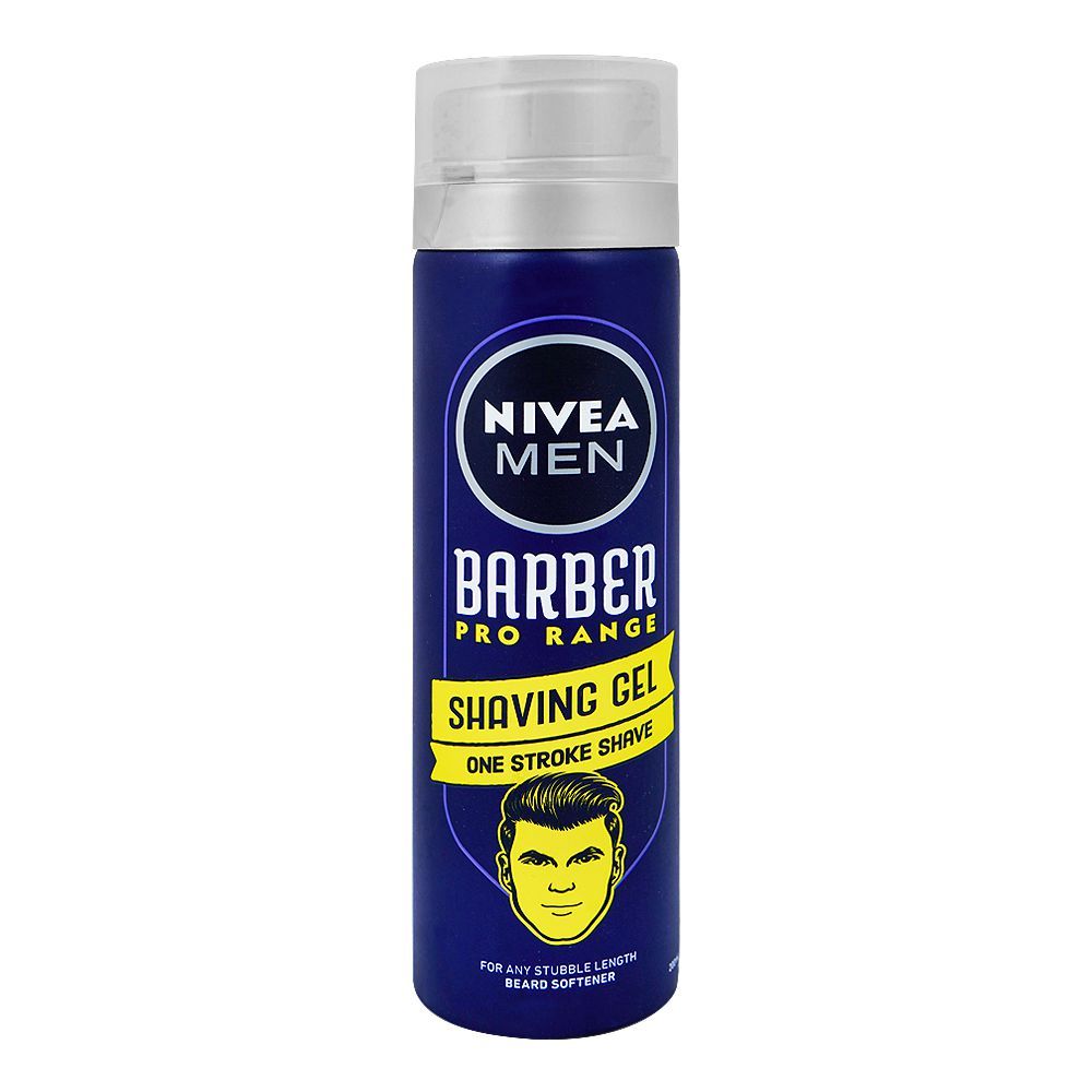 Nivea Men Barber Pro Range Shaving Gel One Stroke Shave 200ml Smooth & Comfortable Shave