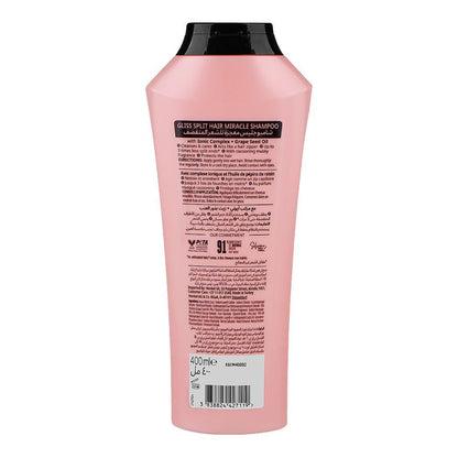 Schwarzkopf Gliss Split Hair Miracle Sealing Shampoo 400ml– Medium Care for Repairing Split Ends & Smooth Hair