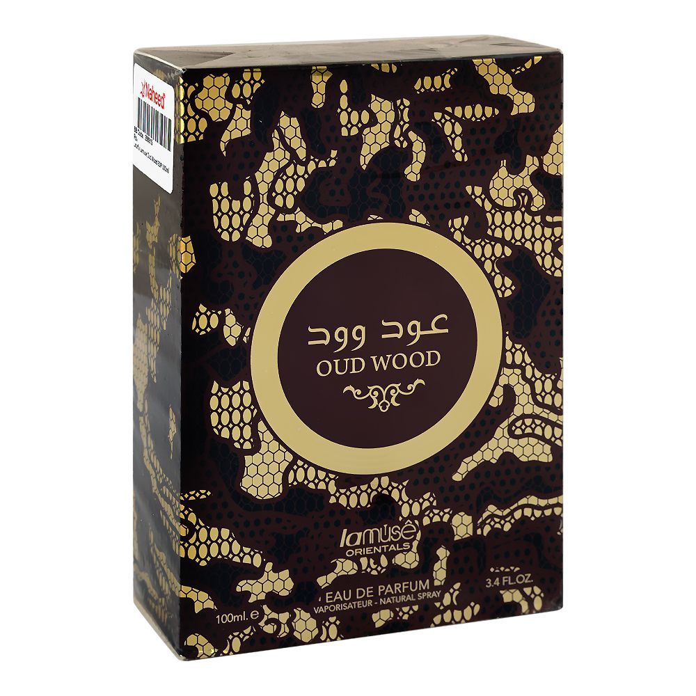 Lamuse Oud Wood Eau de Parfum for Men & Women 100ml - Long Lasting Luxury Oud Woody Fragrance Perfume with Rich Amber Notes, 