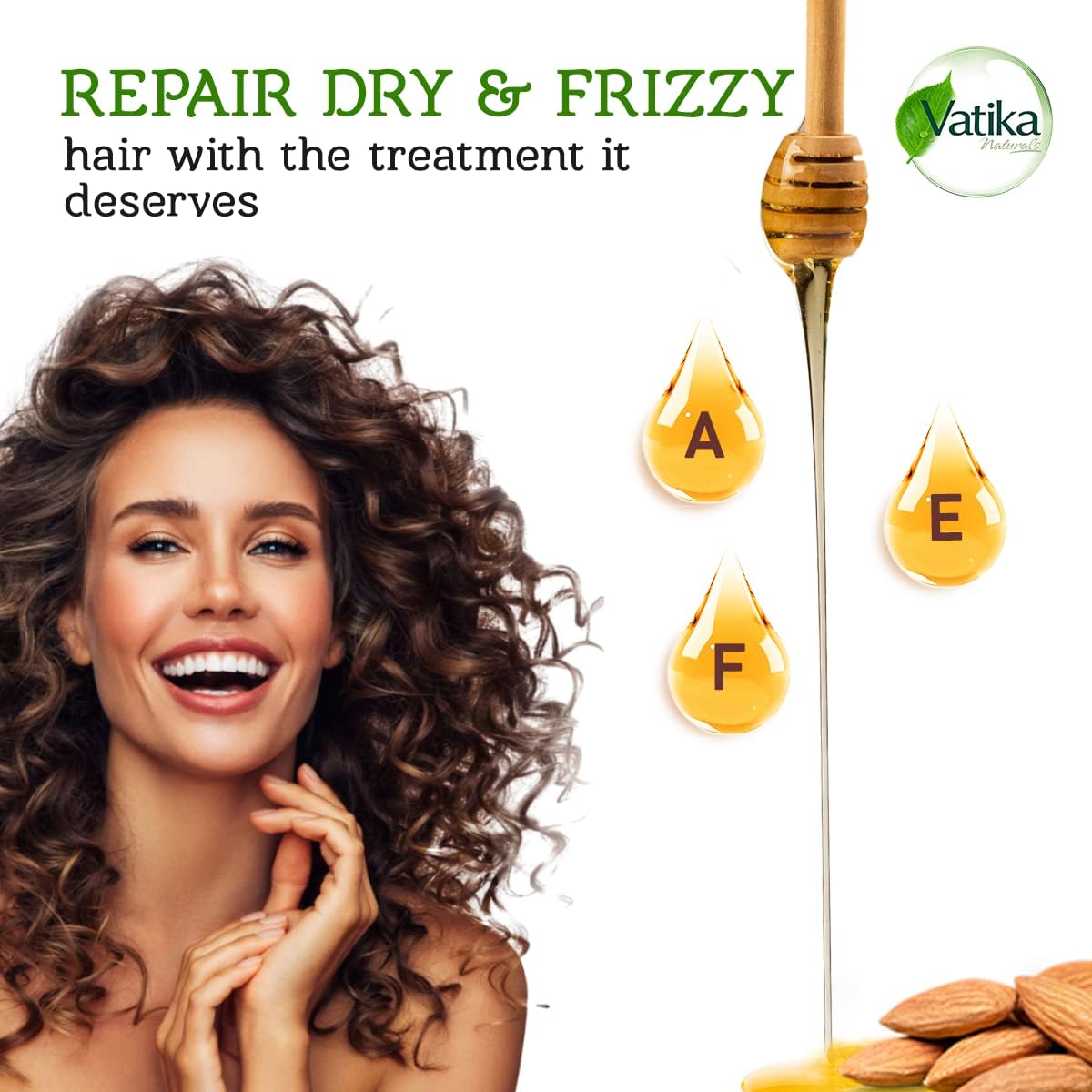 Vatika Naturals Almond & Honey Moisture Treatment Oil Replacement 200ml For Dry & Frizzy Hair