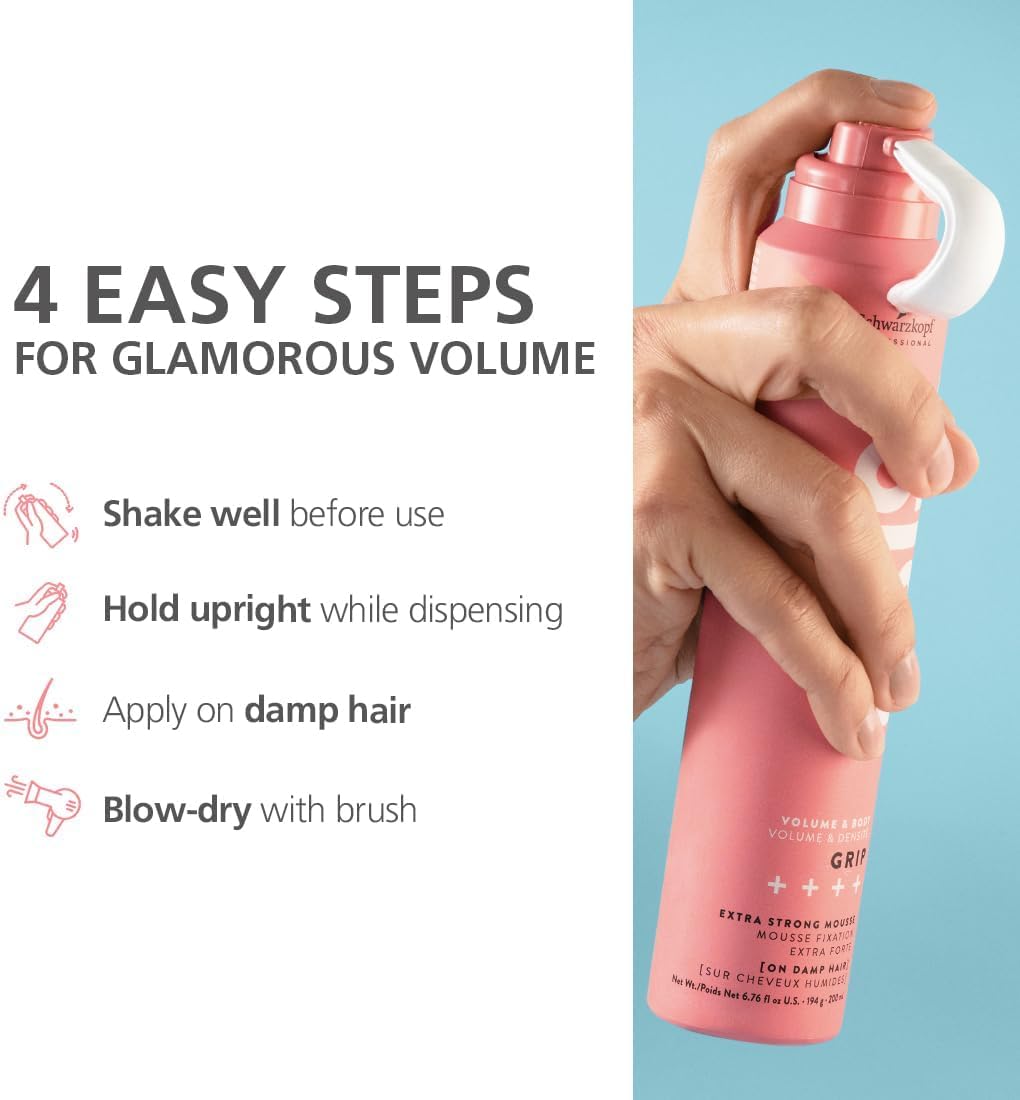 Schwarzkopf Osis+ Volume & Body Air Whip Flexible Mousse 200ml Lightweight Volumizing & Flexible Hold