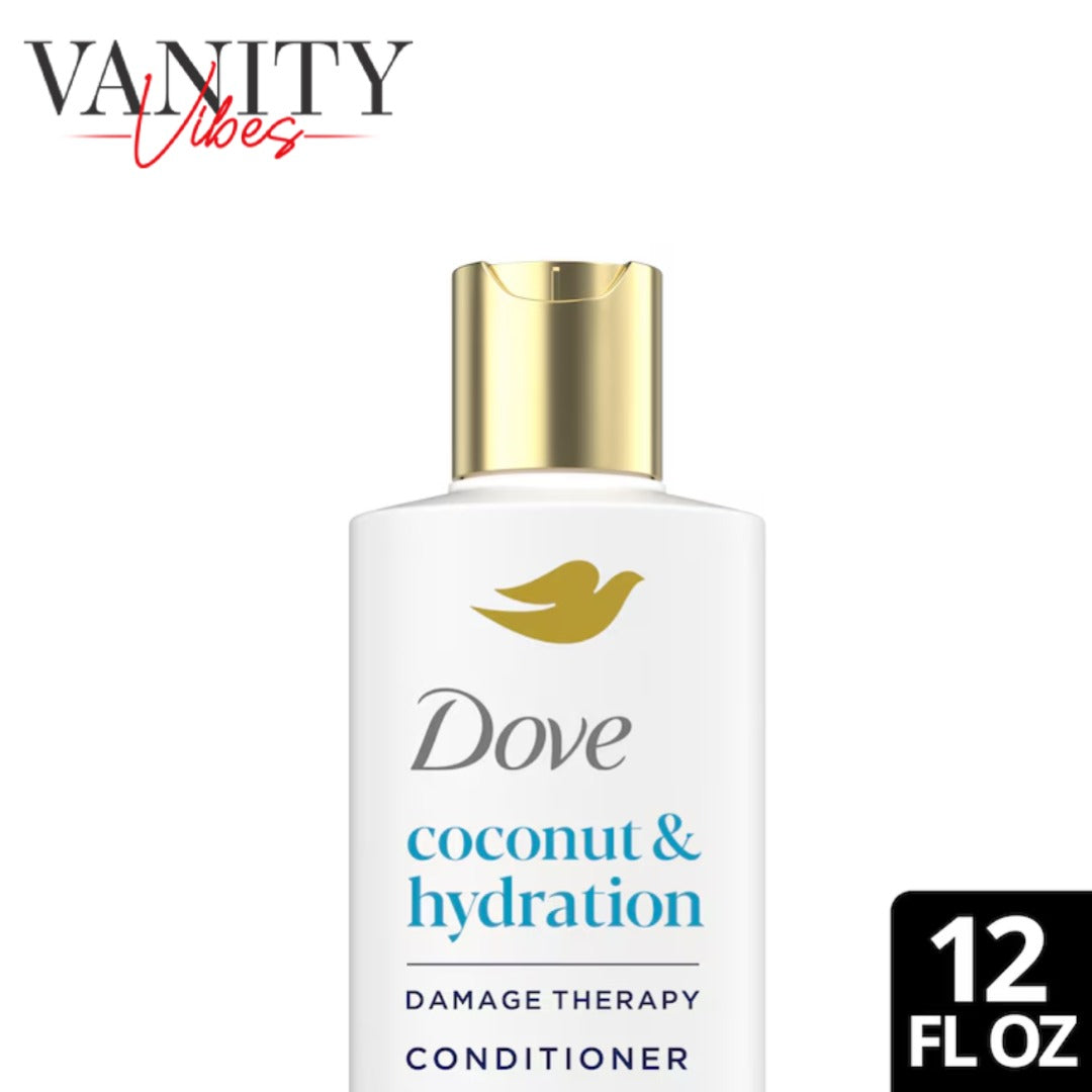 Dove Damage Therapy Coconut & Hydration Conditioner 355ml - Moisturizing Conditioner for Dry, Rough & Dehydrated Hair (USA)