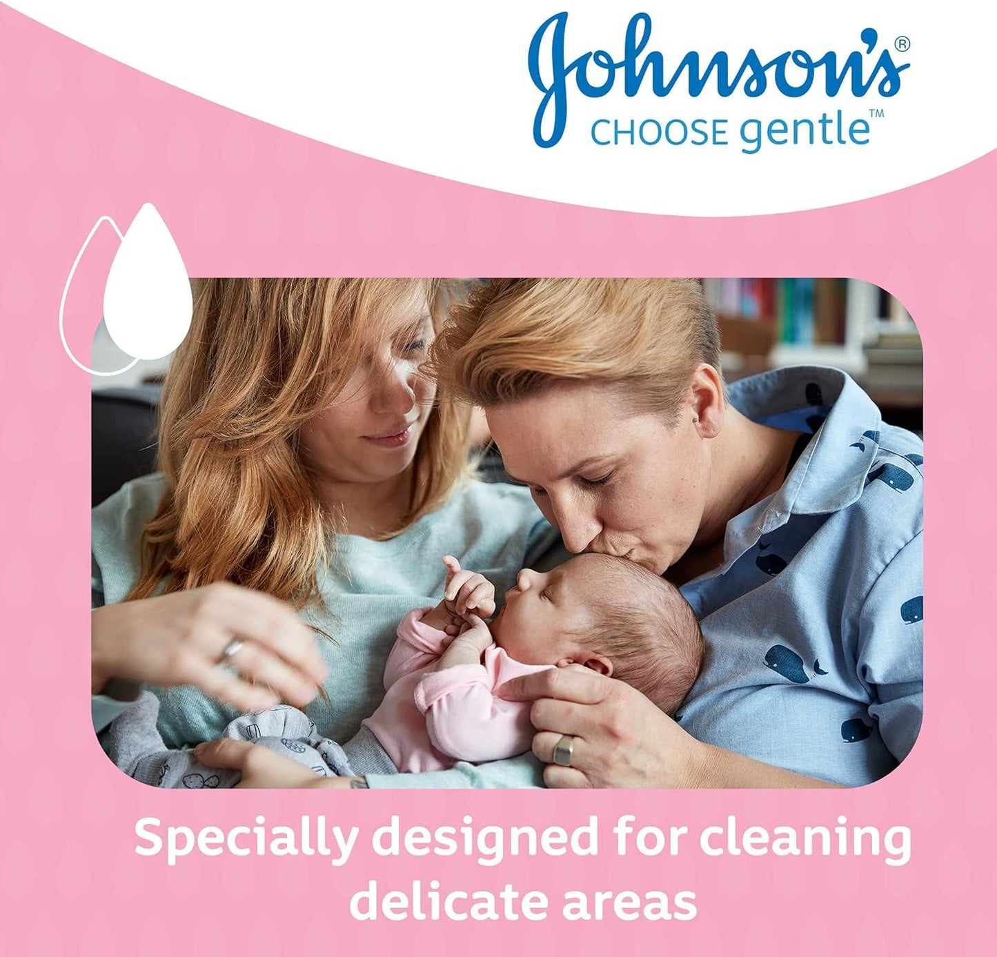 Johnson's Baby Cotton Pads 50pcs - Specially Designed for Cleaning Delicate Areas Gently