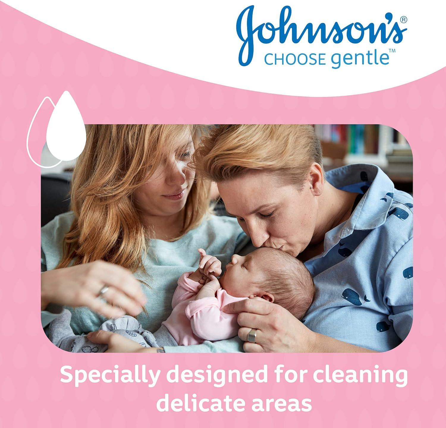Johnson's Baby Cotton Pads 50pcs - Specially Designed for Cleaning Delicate Areas Gently