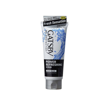 Gatsby Power Refreshing Scrub Face Wash 120g – Deep Cleansing Exfoliating Face Wash for Men Oil Control Fresh & Healthy Skin 