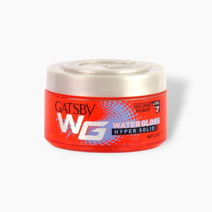 Gatsby Water Gloss Hyper Solid Hair Styling Gel 150g – Ultra Strong Hold Wet Look Gel for Maximum Control, Long Lasting Shine