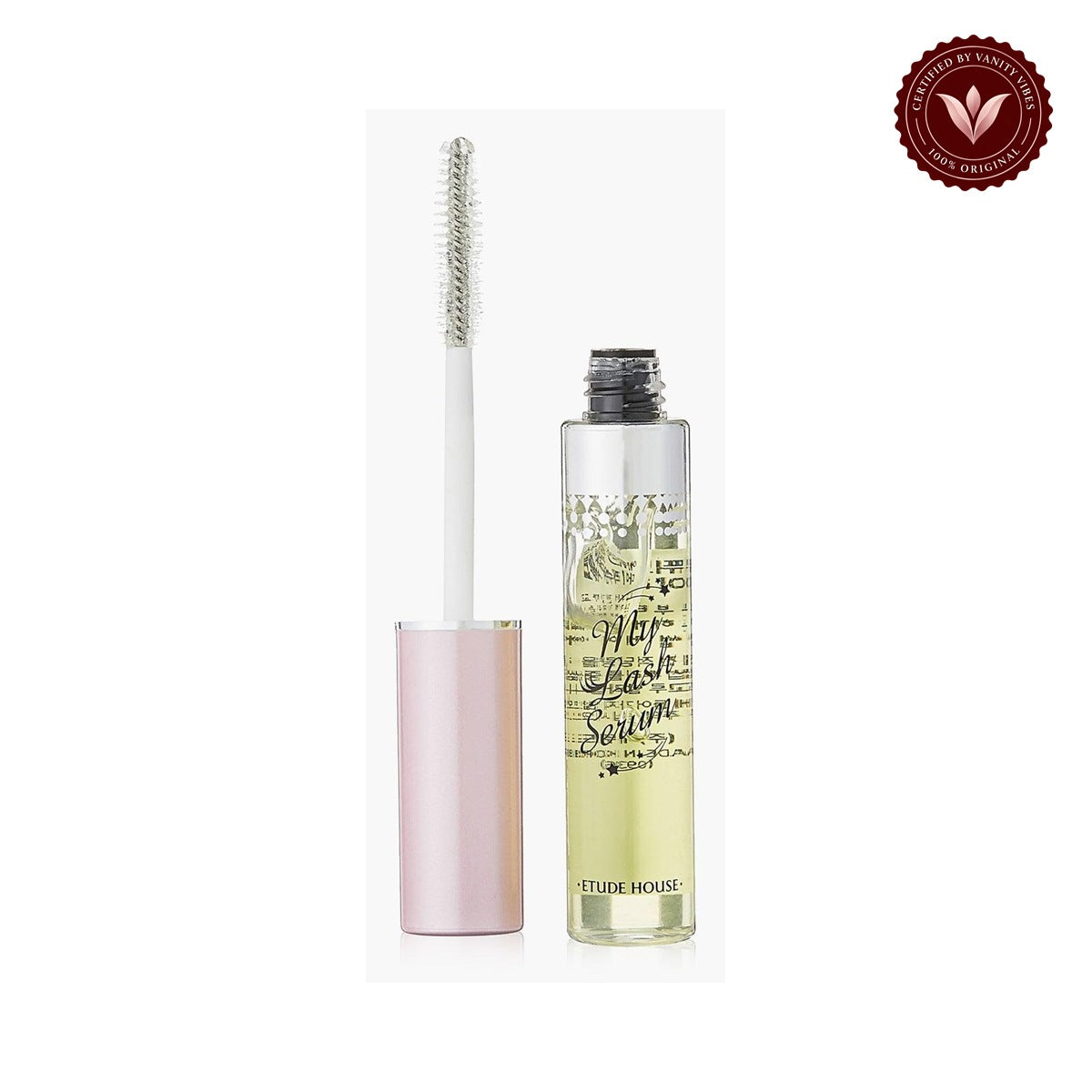 ETUDE My Lash Serum 9 g on white background with Vanity Vibes badge