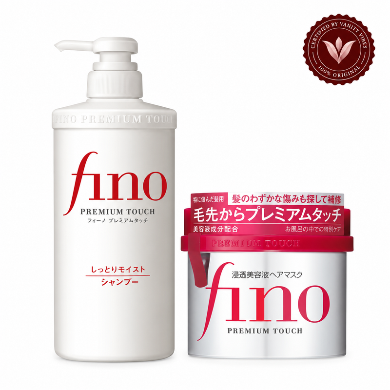 Shiseido Fino Premium Touch Shampoo and Hair Mask bundle with Vanity Vibes seal
