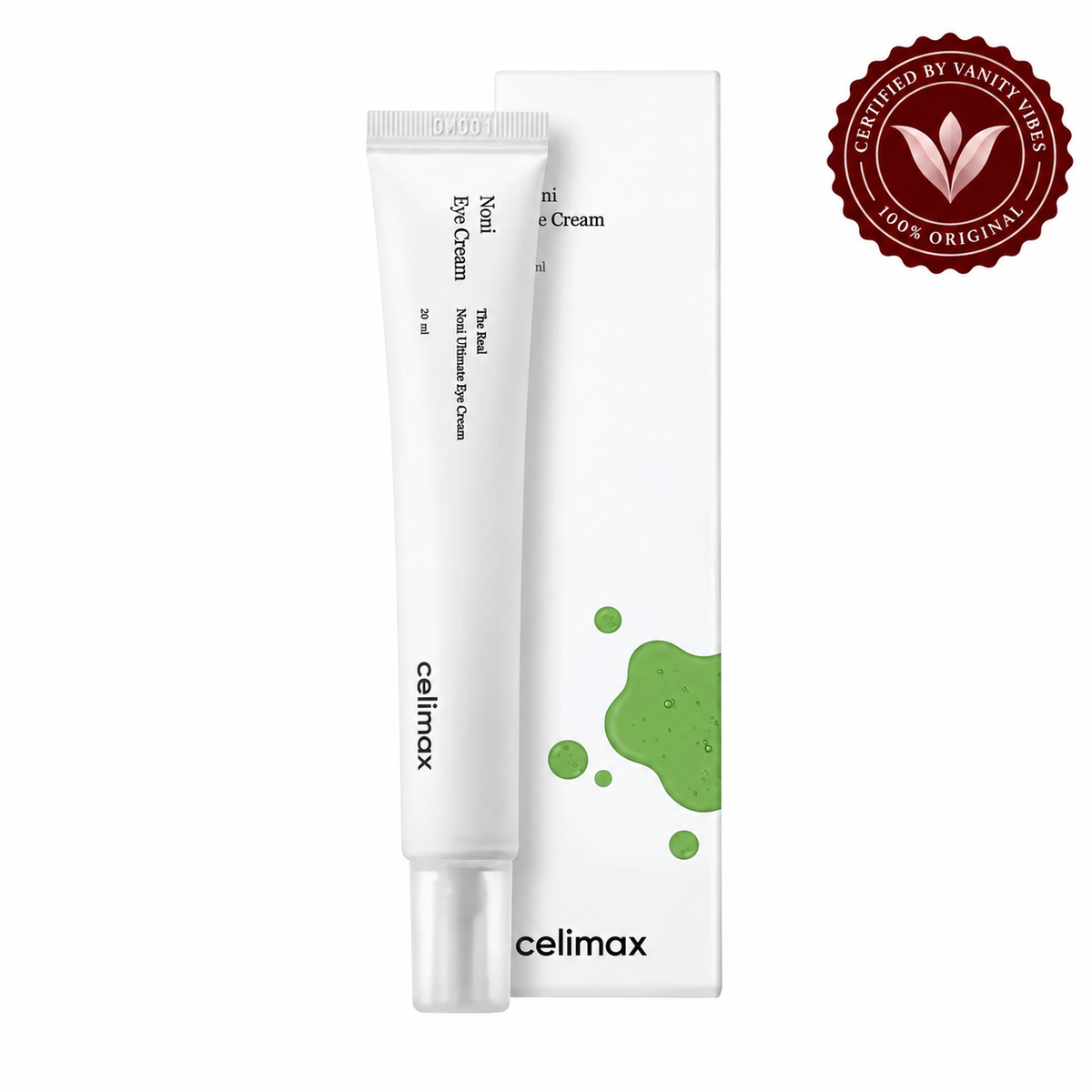 Celimax The Real Noni Ultimate Eye Cream 20ml — front product image with Vanity Vibes seal