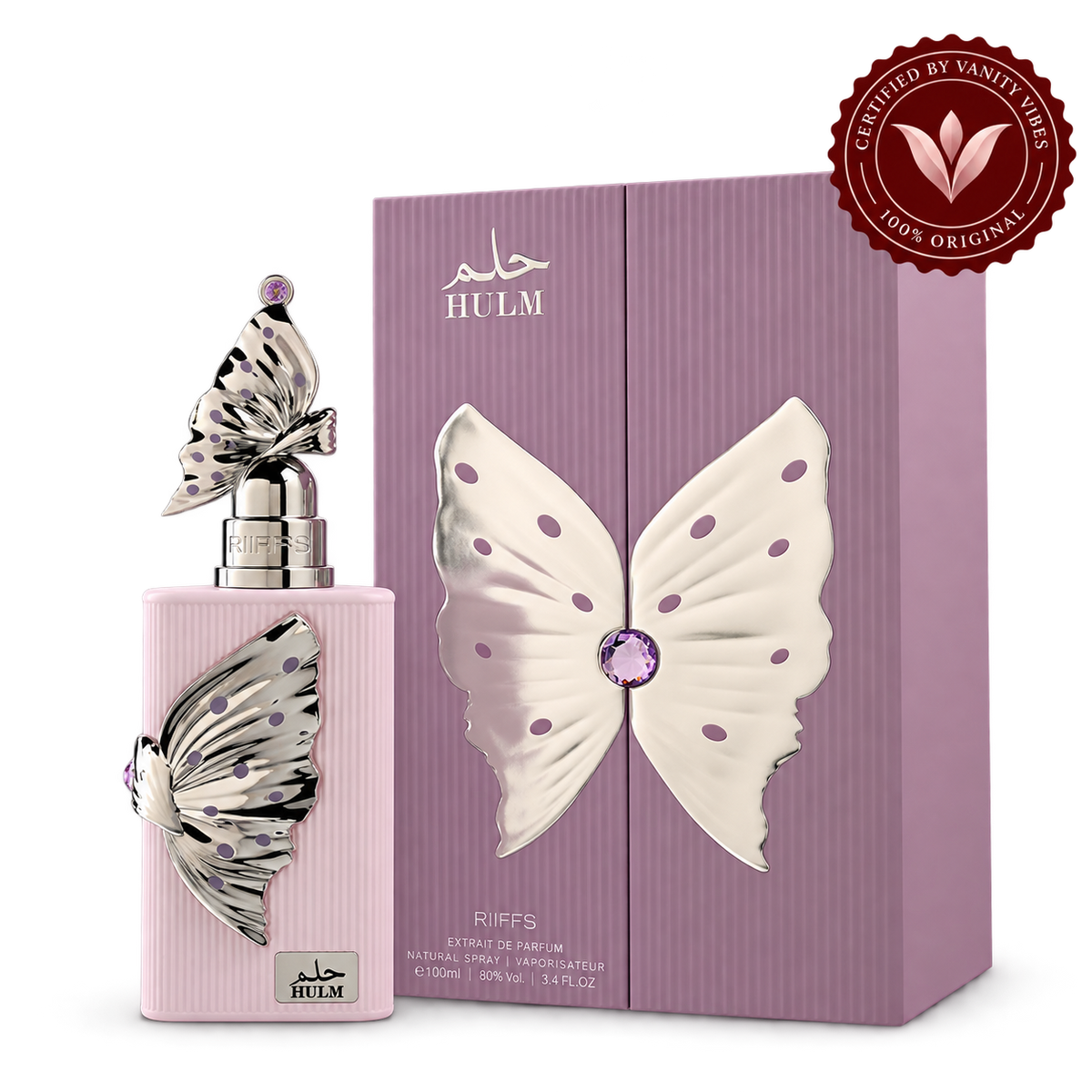 Riiffs Hulm bottle and box with Vanity Vibes seal