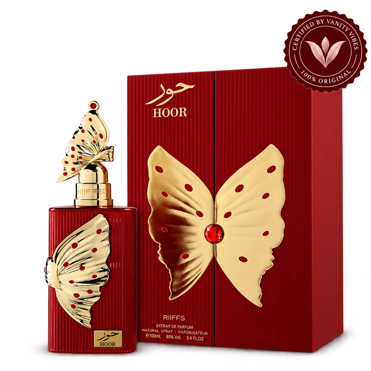 Riiffs Hoor bottle and box with Vanity Vibes seal