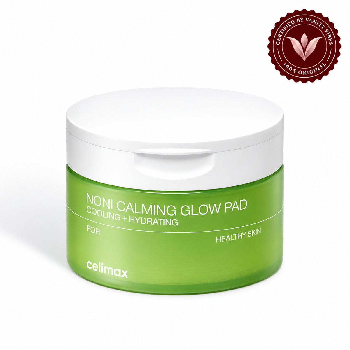 Celimax The Real Noni Calming Glow Pad 50 Pads — alternate product image with Vanity Vibes seal
