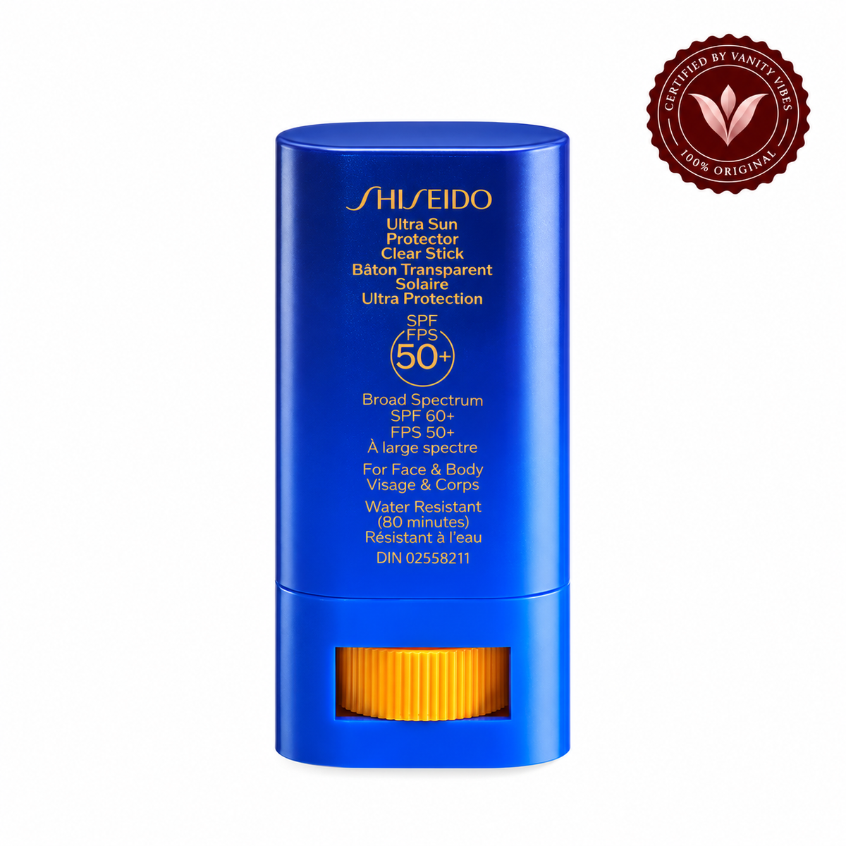 Shiseido Ultimate Sun Protector Clear Stick with Vanity Vibes seal