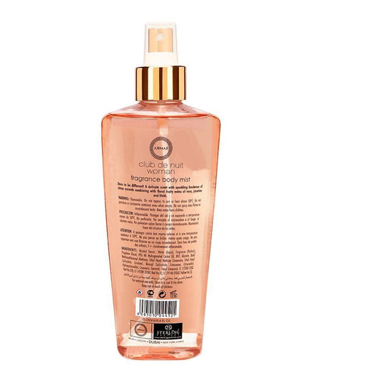 Armaf Club de Nuit Women Fragrance Body Mist 250ml - Long Lasting Elegant & Luxury Feminine Perfume Spray