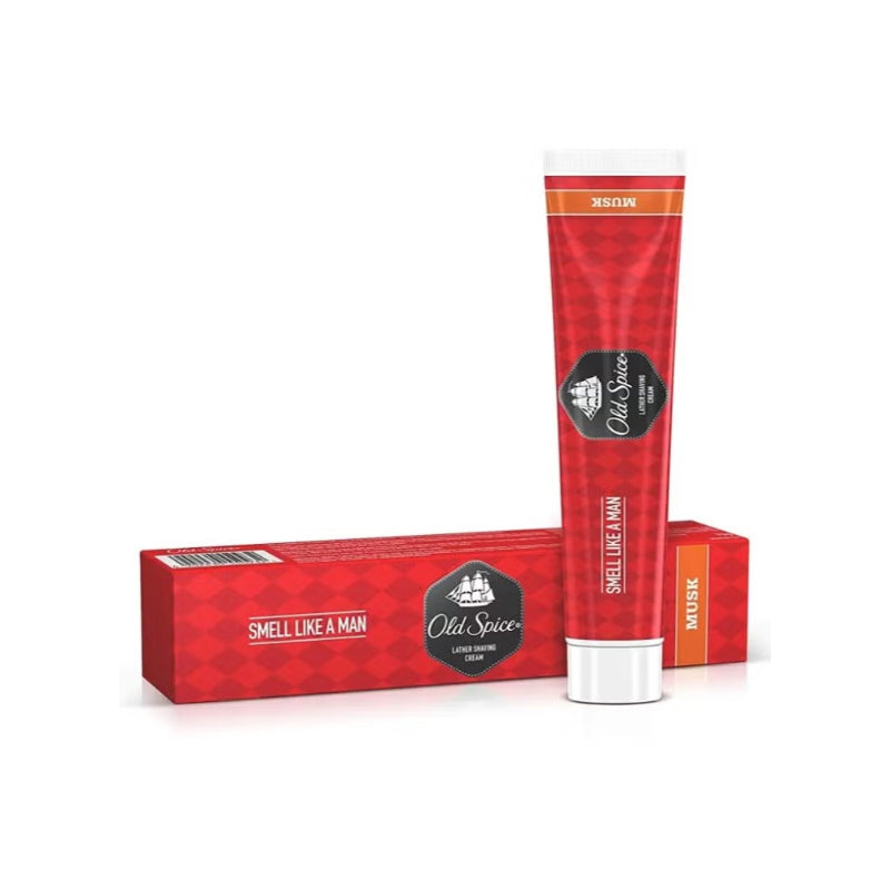 Old Spice Lather Shaving Cream with Musk Fragrance 70 g Smooth Shave & Masculine Scent