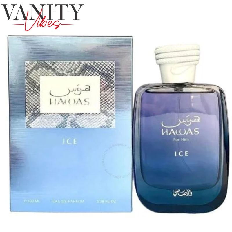 Rasasi Hawas Ice Eau De Parfum Spray for Men 100ml Refreshing & Long-Lasting Masculine Fragrance