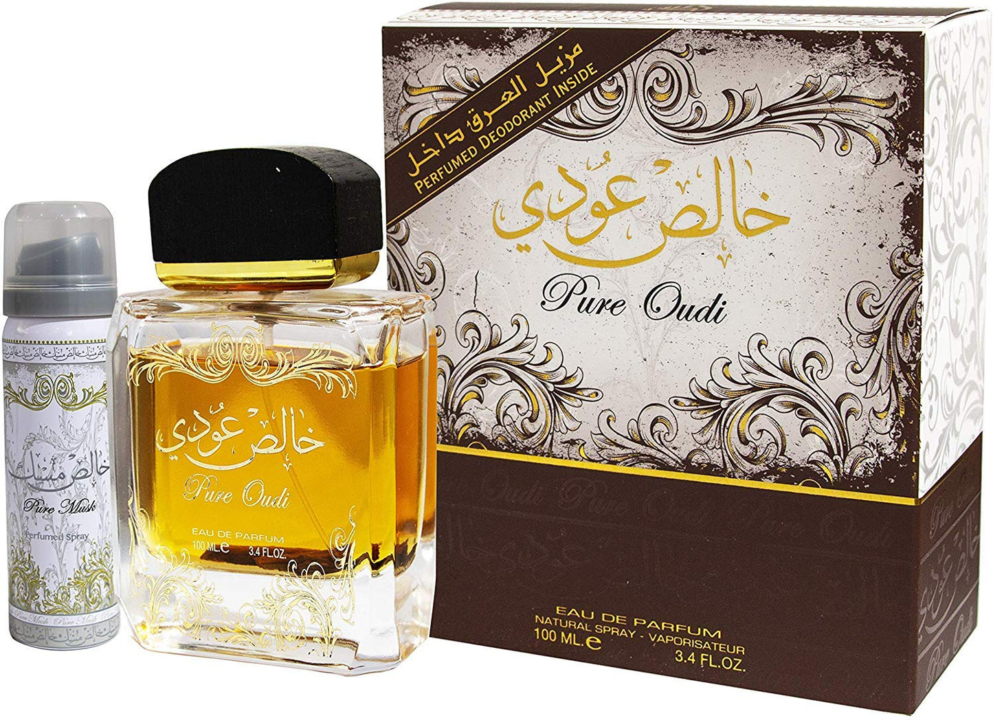 Lattafa Pure Oudi (Khalis Oudi) 100ml EDP Spray Wood + Free Deo Inside