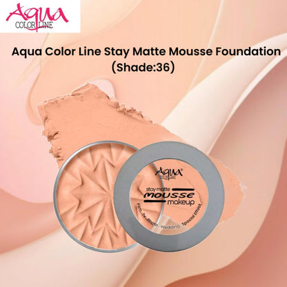 Aqua Color Line Stay Matte Mousse Foundation (Shade:36)