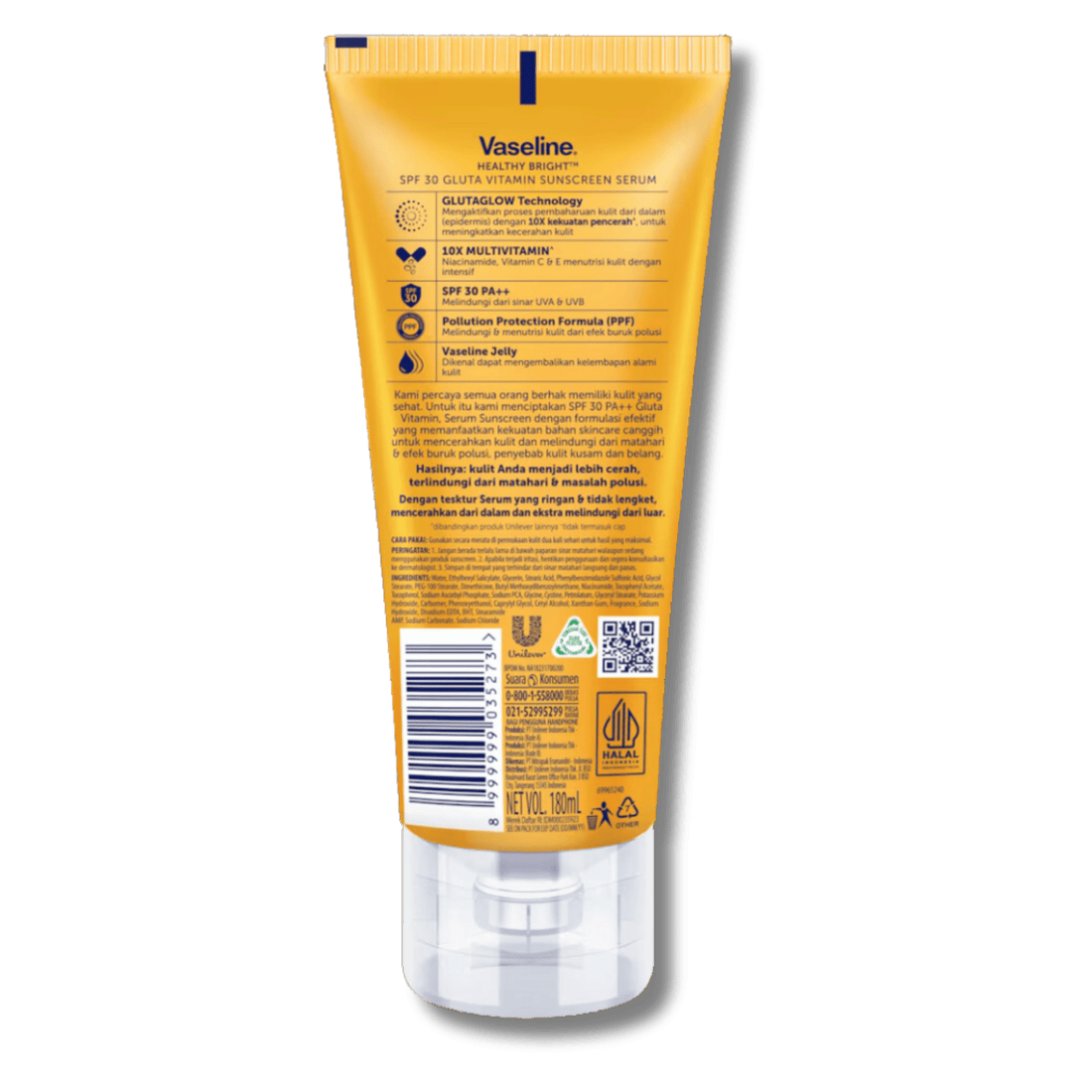 Vaseline Healthy Bright Gluta Vitamin SPF 30 PA++ Sunscreen Serum 180ml Sun Protection & Skin Brightening