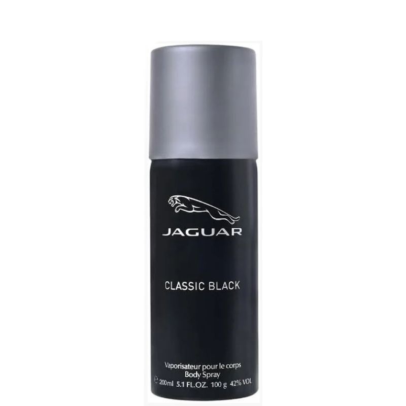Jaguar For Men Classic Black Body Spray 200ml Long-Lasting Fresh & Masculine Fragrance
