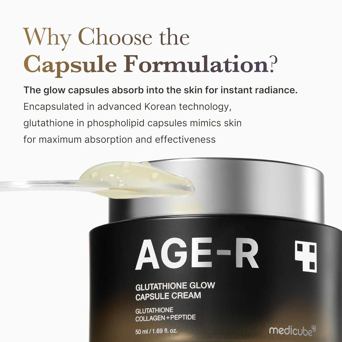 Medicube AGE-R Glutathione Glow Capsule Cream 50 ml Brightening & Anti-Aging Care (K Beauty)