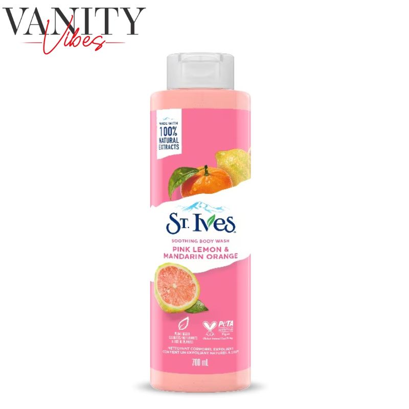 St Ives Soothing Body Wash Pink Lemon & Mandarin Orange 700ml Refreshing & Gentle Care