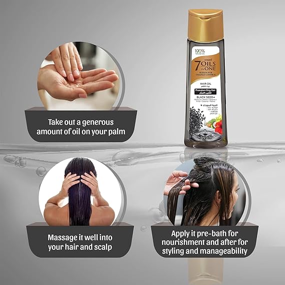 Emami 7 IN 1 Blends For Shiny Hair with Black Seed hair Oil 200ml