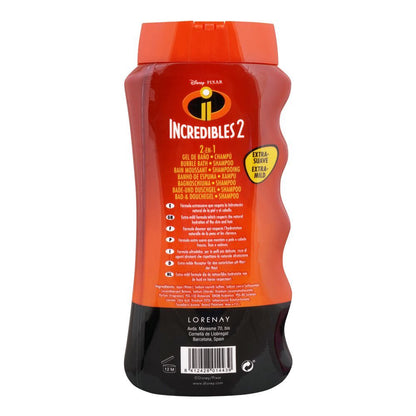 Lorenay Disney Incredibles 2-in-1 Bubble Bath & Shampoo 475ml - Gentle Kids Hair & Body Wash for Soft Cleansing, Tear-Free Fo