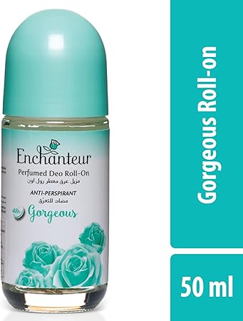Enchanteur Gorgeous Roll-On Deodorant 50ml - Long Lasting Floral Fragrance Anti-Perspirant for Women Freshness & Odor Protect