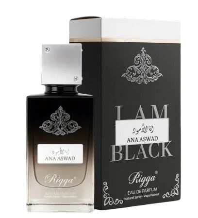 Rigga Ana Aswad “I Am Black” Eau De Parfum 100ml – Long Lasting Deep Woody Spicy Oriental Fragrance Perfume for Men Strong Ma