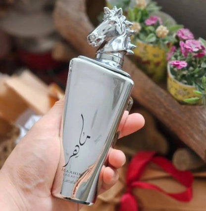 Lattafa Maahir Legacy Silver Eau de Parfum 100ml - Long Lasting Original Arabic Elegant Feminine Fragrance for Women