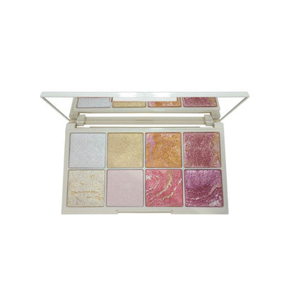 Glamorous Face 8 Colour Teracotta Blush & Shimmer Highlighter Kit (Group A)
